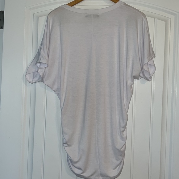 Made By Johnny V Neck Dolman sleeve Top with Side Shirring L - Picture 4 of 4